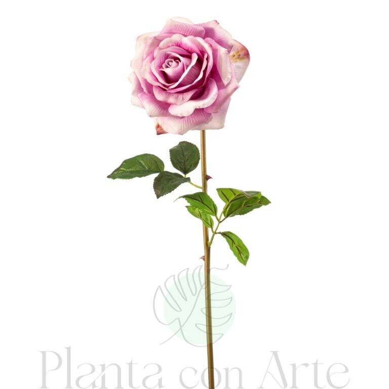 Rosa malva artificial Hiperrealista | Tacto Real | 68 cm de altura