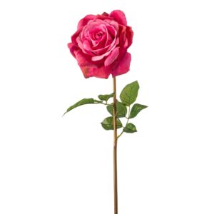 Rosa fucsia artificial Hiperrealista | Tacto Real | 68 cm de altura