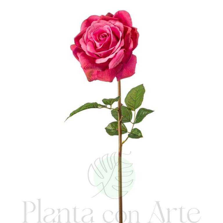 Rosa fucsia artificial Hiperrealista | Tacto Real | 68 cm de altura