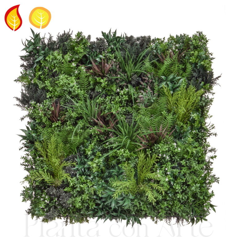 Jardín Vertical mixto ignífugo para exterior. Placa de 100 x 100 cm FR-S6