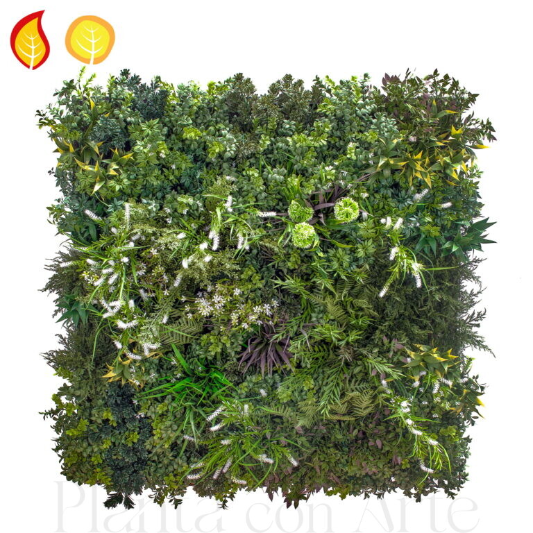 JARDÍN VERTICAL MELROSE hiperrealista artificial ignífugo norma europea BS EN 13501-1:2018