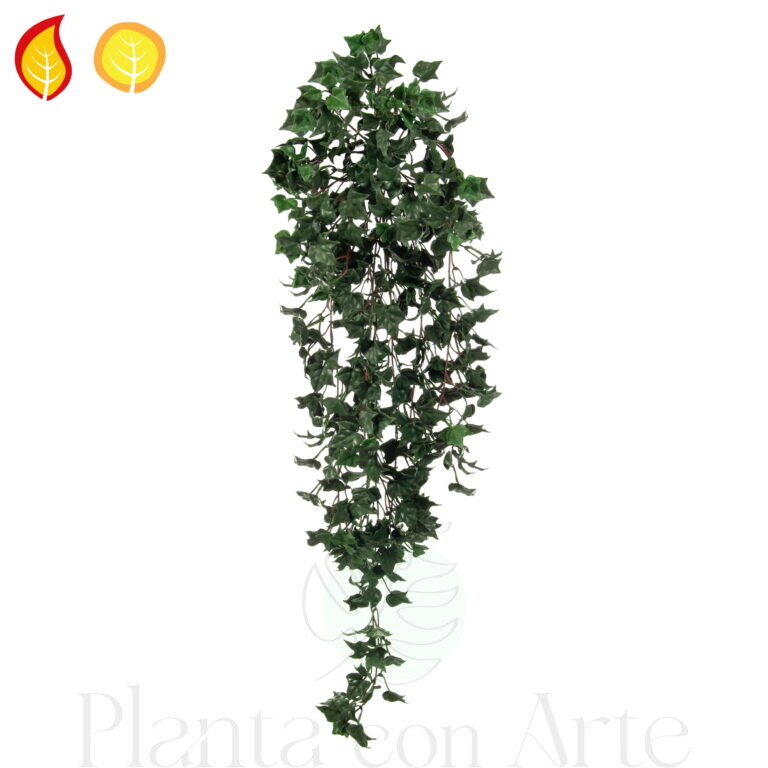 MATA colgante de HIEDRA VERDE OSCURO artificial UV FR S2 ignífuga con acabado ultrarrealista, y alta frondosidad