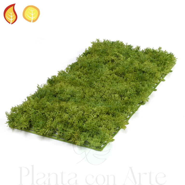 EL JARDÍN VERTICAL MUSGO hiperrealista artificial ignífugo, JARDÍN VERTICAL FRUV norma europea BS EN 13501-1:2018