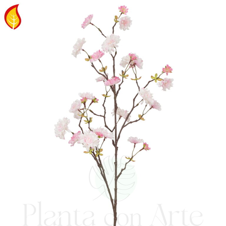 Rama CEREZO artificial FR -S14-Rosa suave hiperrealista- 107 cm - Sakura ROSA cumple la Norma Europea BS EN 13501-1:2018-B-S1, d0