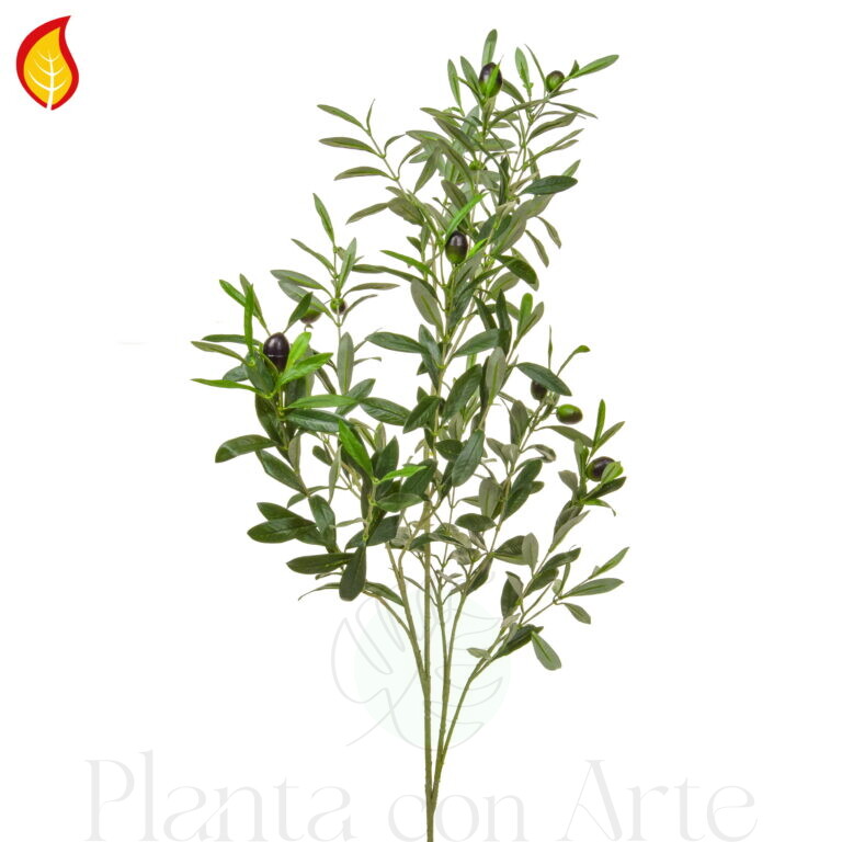 Rama de Olivo con aceitunas FR hiperrealista conforme a la Norma Europea BS EN 13501-1:2018-B-S1, d0