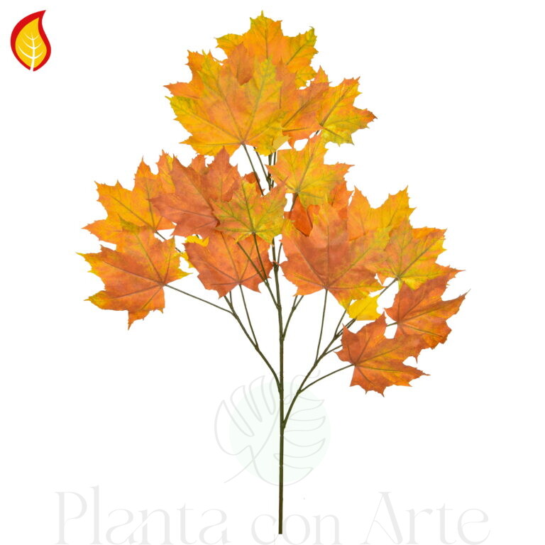 ARCE Americano Rojo IGNÍFUGO artificial con hojas de otoño naranjas-Norma BS EN 13501-1