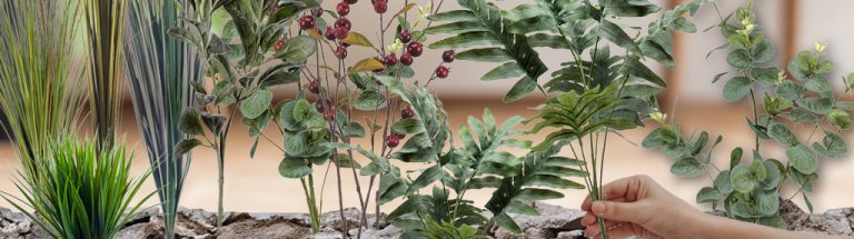 Ramas y vegetación artificial realista para decorar tus jardineras